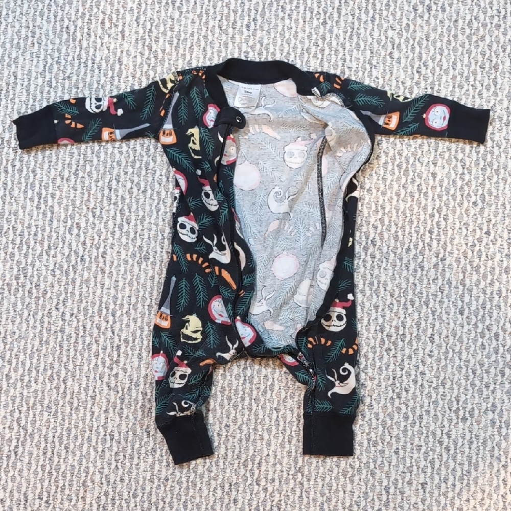 Black Holiday Skull Print Kids One-Piece